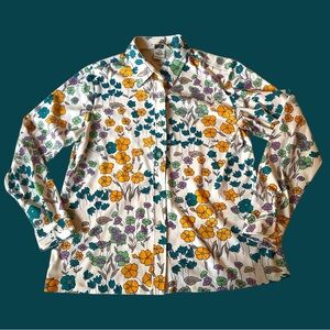 Groovy Vintage Floral Button Up Shirt